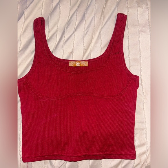 Red ribbed tank top - Picture 1 of 1